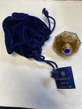 Faberge Classic Parfum .25 fl oz bolsa azul joya y terciopelo