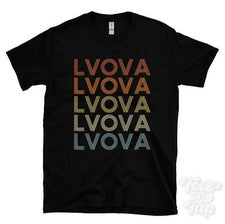 CAMISETA LVOVA ESTILO RETRO REPETIDO Hombre y Mujer Novedad Genial Nombre Regalo