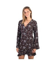 Vestido envolvente de manga larga Hurley para mujer