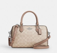 Cartera Rowan Coach para mujer nueva con etiquetas en lona estilo cuero exclusivo No CW 377