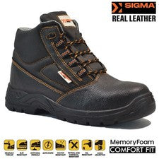 BOTINES DE CUERO PARA HOMBRES CON PUNTERA DE ACERO PARA CAMINAR SENDERISMO TRABAJO ZAPATOS ENTRENADORES