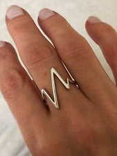 Anillo de plata esterlina 925 genuino latido del corazón todos los tamaños Reino Unido