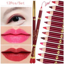 Juego de 12 lápices delineadores de labios mate impermeable lápiz delineador de labios belleza maquillaje herramientas