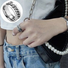 ANILLO CADENA GIRATORIA NUEVA BANDA ELIGE TALLA ACERO INOXIDABLE HOMBRE Joyería de Moda