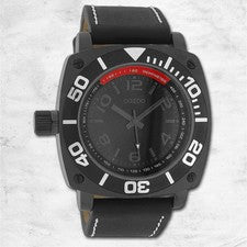 Oozoo Reloj De Pulsera Para Hombre Timepieces Analógico De Cuero Negro UOC2284A
