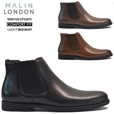 ZAPATOS DE TRABAJO AL TOBILLO CHELSEA INFORMALES INTELIGENTES BROGUE ESPUMA VISCOELÁSTICA PARA HOMBRES TALLA BOTAS