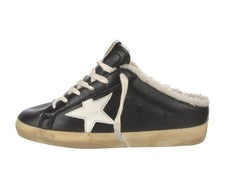 Zapatillas Golden Goose Superstar Sabot piel de oveja negras blancas nuevas en caja UE 36 EE. UU. 6