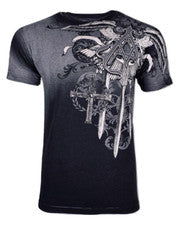 Camiseta para hombre ARCHAIC by AFFLICTION DAVENTRY negra tatuaje motociclista S-4XL $40 NUEVA CON ETIQUETAS
