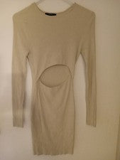 Vestido para mujer Forever 21 talla pequeña manga larga diseño acanalado talla pequeña nuevo