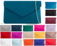 Bolso sin asas de gamuza liso para mujer Boda Damas Fiesta Baile de graduación Noche Cartera Bolso de mano