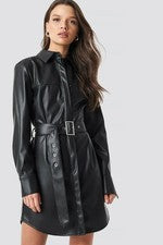 Vestido de Fiesta Formal Hecho a Mano Informal Elegante Para Mujer Cuero Negro Suave Genuino