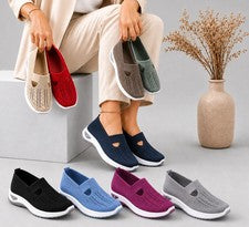 Zapatos Ortopédicos para Mujer Sin Cordones Damas Malla Transpirable Cuña Caminar Correr