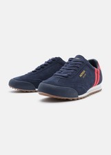 Patrick Dijon Runner Hombre Entrenadores Informales Zapatos Azul Marino Rojo Años 80 Diseño Retro