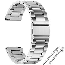 14 | 16 | 18 | 20 | 22 | 24 mm acero inoxidable eslabones correa de reloj plata metal NUEVO