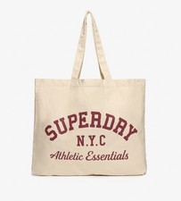 Superdry Bolso de Mano Natural Marrón/Burdeos Rojo H 43cm W 52cm Correa Altura 27cm