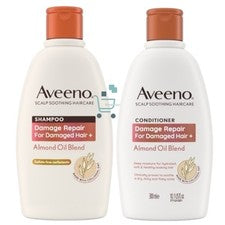 Champú y acondicionador Aveeno Haircare Damage Repair + mezcla de aceite de almendras 300 ml