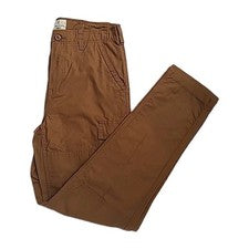 Pantalones de Carga Mutual Weave Para Hombre Caqui 30x32 Relajados Bolsillos Cónicos Traseros
