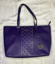 Bolso de Mano Michael Kors Para Mujer Cuero Saffiano Púrpura Jet Set