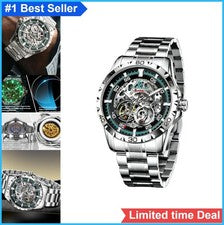 Reloj Hombre Automático Esqueleto 43mm Acero Inoxidable Cuerda Automática Analógico
