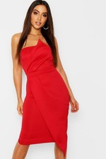 Moda Nova Vestido Vaina Sin Tirantes Para Mujer 'Talla S' Rojo Ponte Tejido