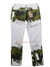 Pantalones de mezclilla cómodos estampados informales de pierna recta de moda para hombre pantalones ajustados