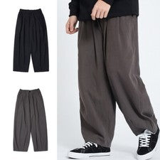 Hombres Informales Harén Pantalones Rectos Pierna Ancha Sueltos Largos Moda Nuevos