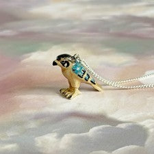 Collar colgante de porcelana de pájaro halcón egipcio joyería animal espiritual