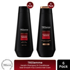 Champú o acondicionador de queratina TRESemme sello suave control del frizz cuidado del cabello, paquete de 6