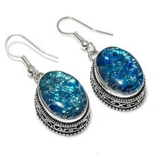 Pendiente de joyería de plata esterlina 925 con piedras preciosas de ópalo tr...