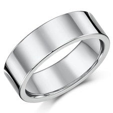 Anillo de compromiso de boda de titanio con forma de corte plana de 7 mm para hombre/dama