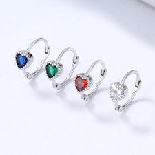 Pendientes mujer corazón criollo plata de ley 925 circonitas criollos