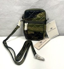 Bolso Bandolera Ajustable Oliver Thomas 24+7 Teléfono Celular Verde Camuflaje Bloqueo RFID