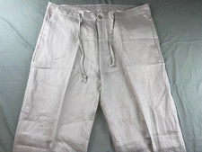 Pantalones estilo chino 100 % lino Bahaia Sol con cordón. Gris platino, 38. ¡NUEVO CON ETIQUETAS!!
