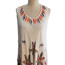 Nuevo Vestido SR Moda Para Mujer Talla Libre Colorido Floral Bordado Sin Mangas