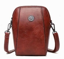 Mini bolsa de teléfono móvil suave estilo vertical correa bandolera extraíble roja para mujer”