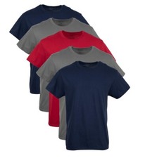 Gildan Hombre Crew Camisetas Multipack Estilo G1100 Azul Marino Carbón Rojo L