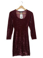 Vestido de cóctel Miss Selfridge terciopelo mujer rojo talla 38 M manga 3/4 elegante