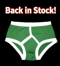 Calzoncillos Hombre Verde Y Frontal 100% Algodón Calidad Retro Estilo Vintage
