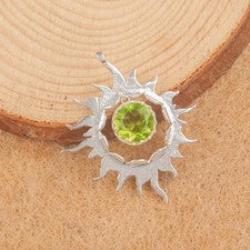 Colgante de joyería de plata de ley 925 hecho a mano con piedras preciosas de peridoto regalo para esposa