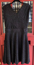 Vestido midi negro metálico sin mangas con cremallera trasera talla S NY Collection para mujer nuevo con etiquetas