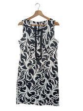 Vestido de mujer London Times mezcla de estampados negro blanco talla 38 casual elegante