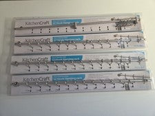 4 X KitchenCraft Acero Inoxidable Utensilios de Cocina Colgante Estante 12 Ganchos 52cm