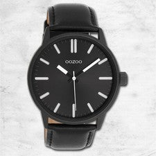 Oozoo Reloj Pulsera Hombre Oozoo Relojes Analógico Cuero Negro