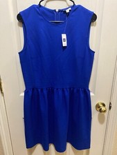 "Nuevo Vestido sin mangas para mujer Gap azul real correa ancha, hasta la rodilla informal talla 8"