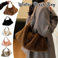 Mujer Otoño e Invierno Moda Felpa Bolso de Hombro Bolso Bandolera.