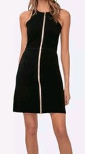 Vestido para mujer AS by DF pequeño negro acanalado encuadernado nuevo con etiquetas
