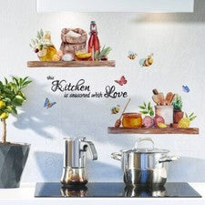 Pegatina de pared de vinilo de mariposa de cocina grande cotización mural hogar cocina calcomanía decoración