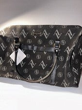 NUEVO Bolso de Mano Adrienne Vittadini Grande de Lona Fin de Semana Firma Negro