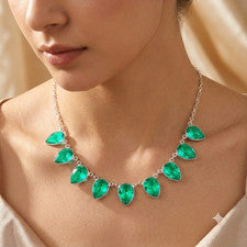 Collar de piedras preciosas de turmalina Paraiba joyería artesanal de plata de ley 925 S-18 pulgadas