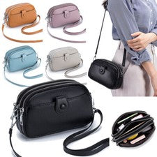 Bolso Bandolera de Cuero Genuino de Moda para Mujer Bolso de Hombro Bolsa para Teléfono Celular
